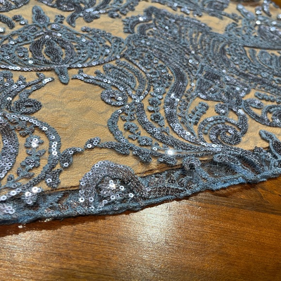 Free People Night Shimmers Pale Blue Beaded Mini Dress Size 6 - Picture 6 of 16